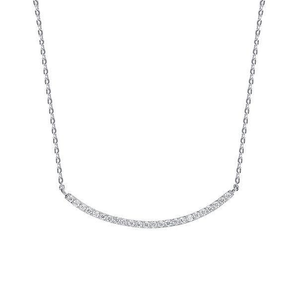 Simple Round CZ Solid 925 Sterling Silver Necklace For Women $5.64