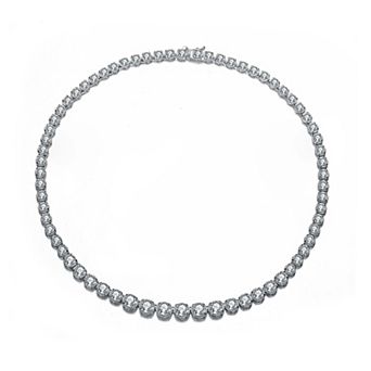 Sterling Silver Cubic Zirconia Tennis Necklace