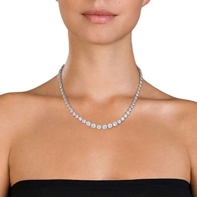Sterling Silver Cubic Zirconia Tennis Necklace