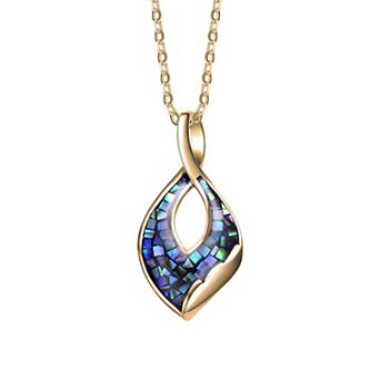 14k Gold Over Sterling Silver Abalone Pendant Necklace