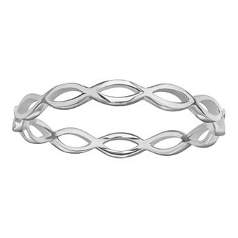 PRIMROSE Sterling Silver Multi-Open Oval Band Ring