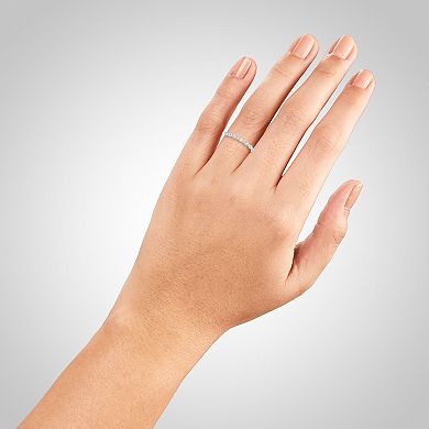 PRIMROSE Sterling Silver Cubic Zirconia Beaded Bezel Ring