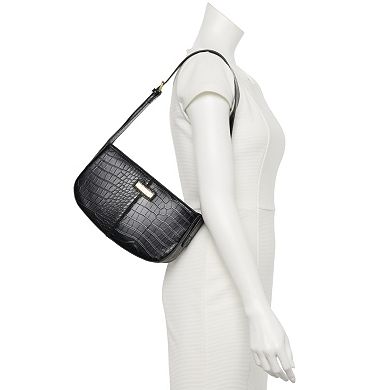 London Fog Iris Croco Shoulder Bag