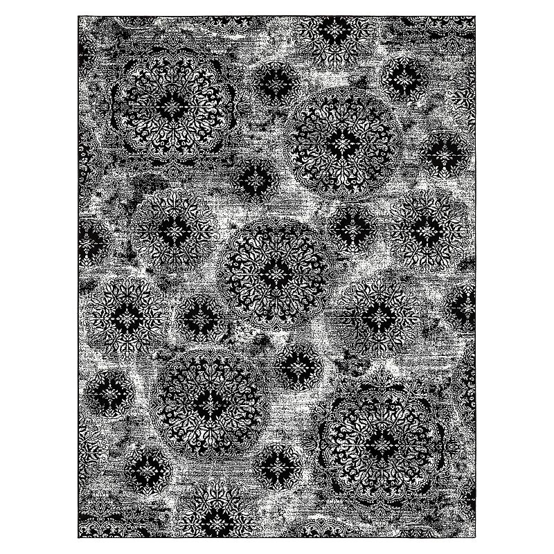 Unique Loom Sofia Collection Traditional Vintage Rug, Black, 7X10 Ft