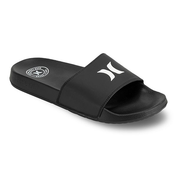 New Free Shipping Hurley Size-10 Men's Slide Sandals Black /Gray