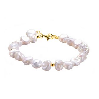 14k Gold Over Sterling Silver Freshwater Cultured Pearl Bracelet
