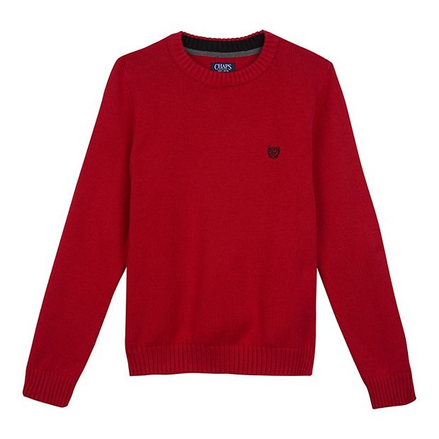 Boys 4 20 Chaps Solid Crewneck Sweater