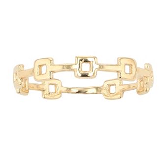 Au Naturale 14k Gold Square Station Ring
