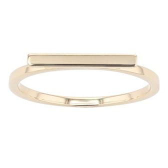 Au Naturale 14k Gold 2mm Horizontal Bar Ring