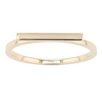 Au Naturale 14k Gold 2mm Horizontal Bar Ring