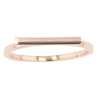 Au Naturale 14k Gold 2mm Horizontal Bar Ring