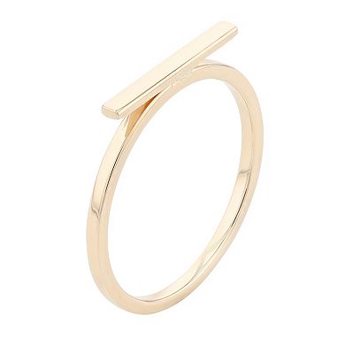 Au Naturale 14k Gold 2mm Horizontal Bar Ring