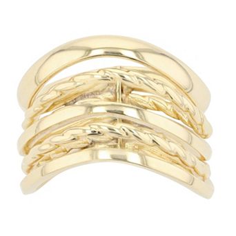 Au Naturale 14k Yellow Gold Five-Row Wave Ring