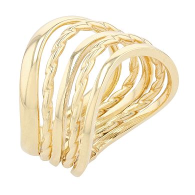 Au Naturale 14k Yellow Gold Five-Row Wave Ring