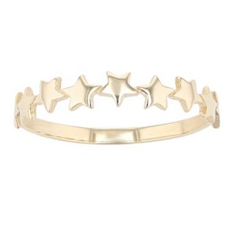 Au Naturale 14k Yellow Gold Stars Ring