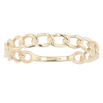 Au Naturale 14k Yellow Gold 3.2mm Curb Link Ring