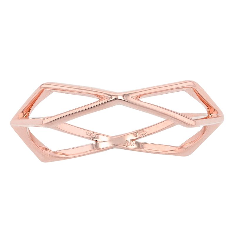 Au Naturale 14k Gold Geometric Ring, Womens, Size: 6, Pink