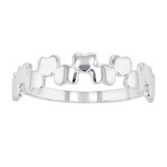 Au Naturale 14k White Gold Hearts Ring
