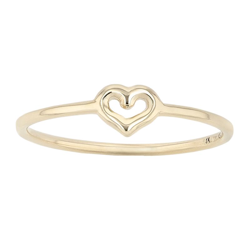 Au Naturale 14k Yellow Gold Heart Ring, Womens, Size: 5