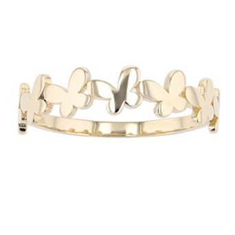 Au Naturale 14k Gold Butterflies Ring