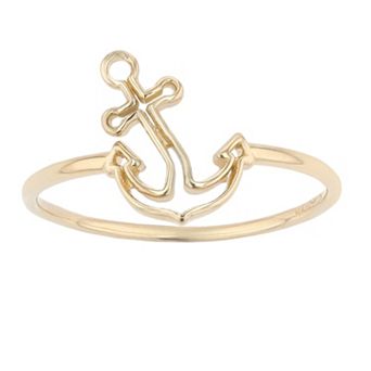 Au Naturale 14k Yellow Gold Anchor Ring