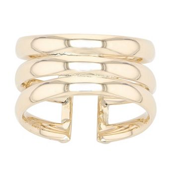 Au Naturale 14k Yellow Gold Triple Open Band Ring