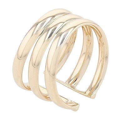 Au Naturale 14k Yellow Gold Triple Open Band Ring