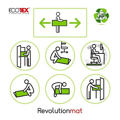 Ecotex Polypropylene Rectangular Anti-Slip Foldable Chair Mat for Hard Floors