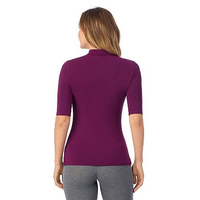 Women's Cuddl Duds® Softwear with Stretch Elbow Sleeve Mockneck Top