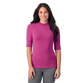 Women's Cuddl Duds® Softwear with Stretch Elbow Sleeve Mockneck Top