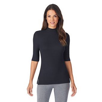 Women's Cuddl Duds® Softwear with Stretch Elbow Sleeve Mockneck Top