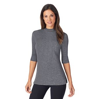 Women's Cuddl Duds® Softwear with Stretch Elbow Sleeve Mockneck Top