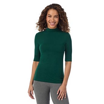 Women's Cuddl Duds® Softwear with Stretch Elbow Sleeve Mockneck Top