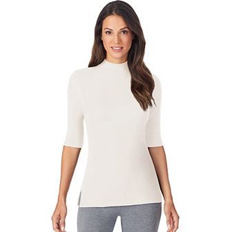 Women's Cuddl Duds® Softwear with Stretch Elbow Sleeve Mockneck Top