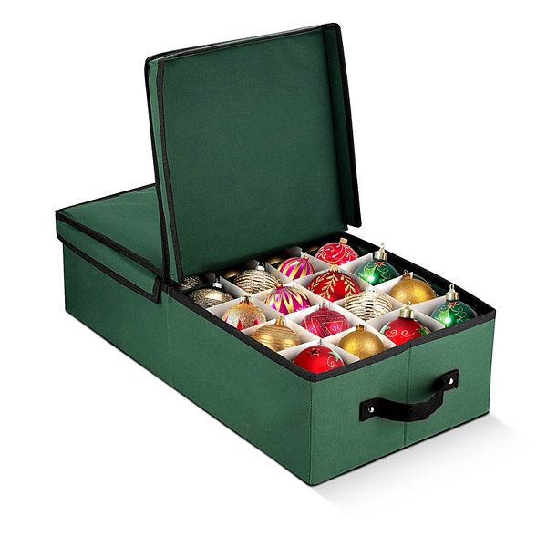 OSTO Underbed Christmas Decorative Ornament Storage Box with Lid for 64