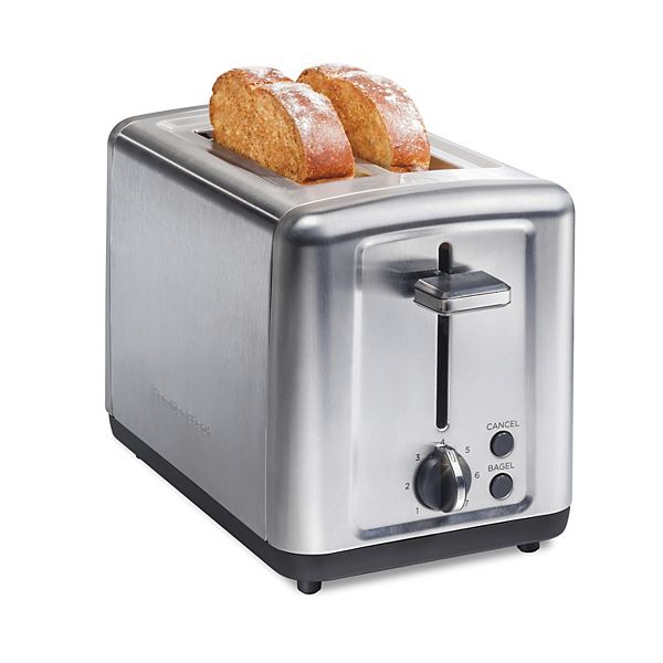 Hamilton Beach Retractable Cord 2 Slice Toaster, Warm Mode, Black, 22810