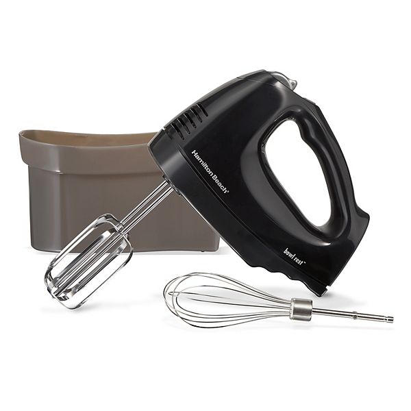 Hamilton Beach White 6 Speed Hand Mixer with Beaters, Whisk, and Easy  Access Snap-On Case