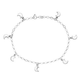 Sterling Silver Moon Anklet