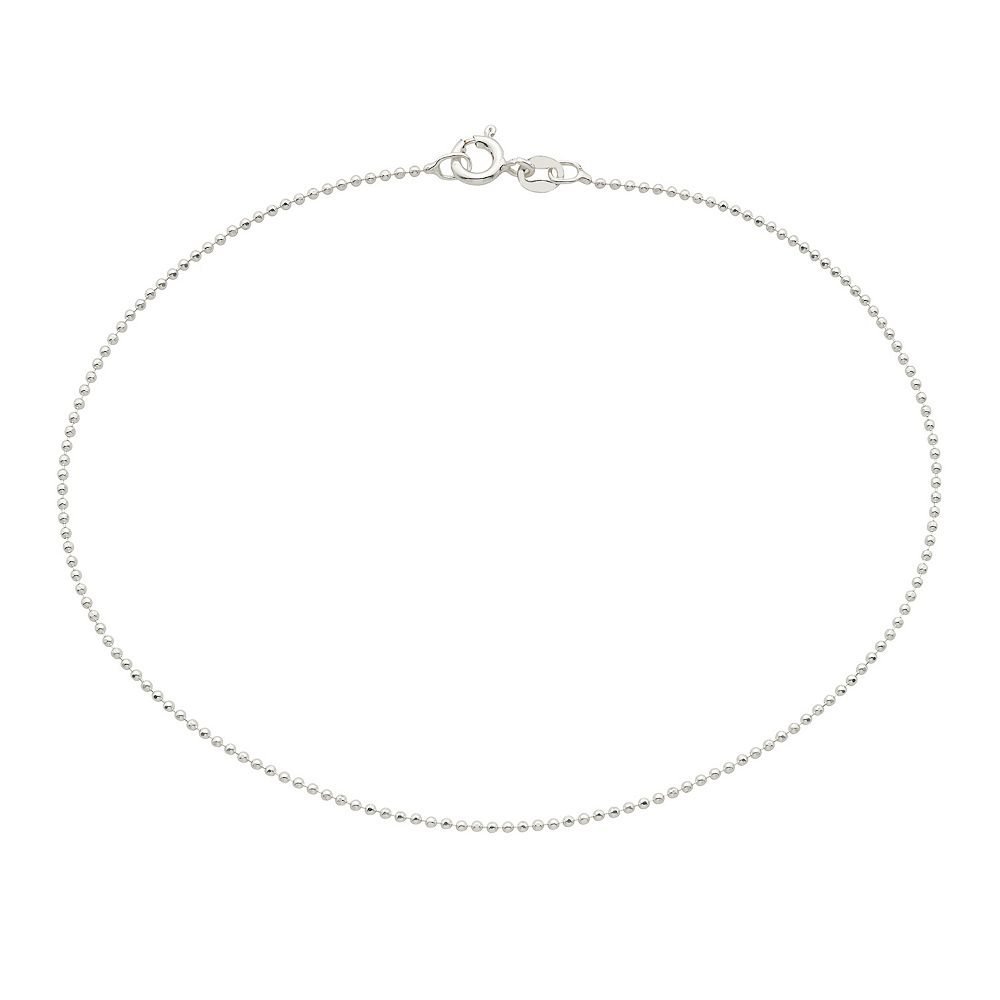 925 Sterling Silver Anklet Small Beads