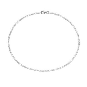 Sterling Silver Rolo Link Anklet