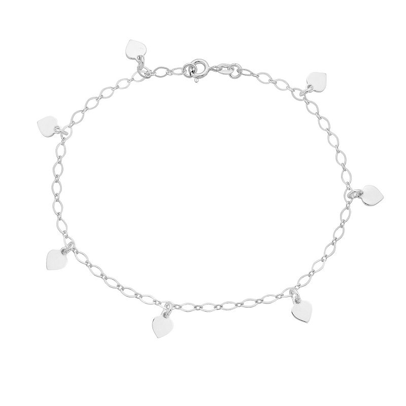 54739471 Sterling Silver Heart Anklet, Womens, Size: 10, Wh sku 54739471