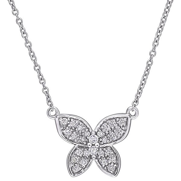 Stella Grace 10k Gold 1/8 Carat T.W. Diamond Butterfly Pendant