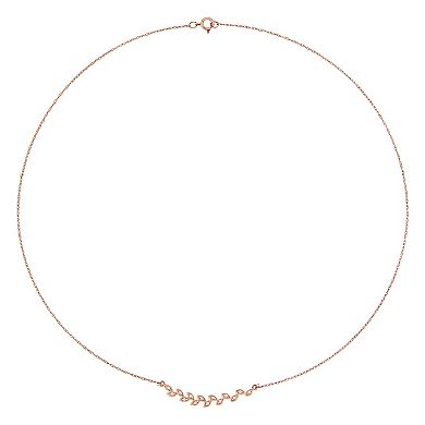 Stella Grace 10k Rose Gold Diamond Accent Leaf Necklace