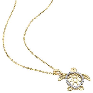 Stella Grace 10k Gold Diamond Accent Sea Turtle Pendant