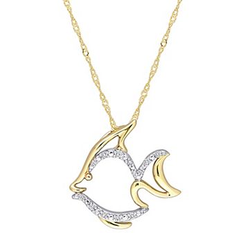Stella Grace 10k Gold Diamond Accent Fish Pendant