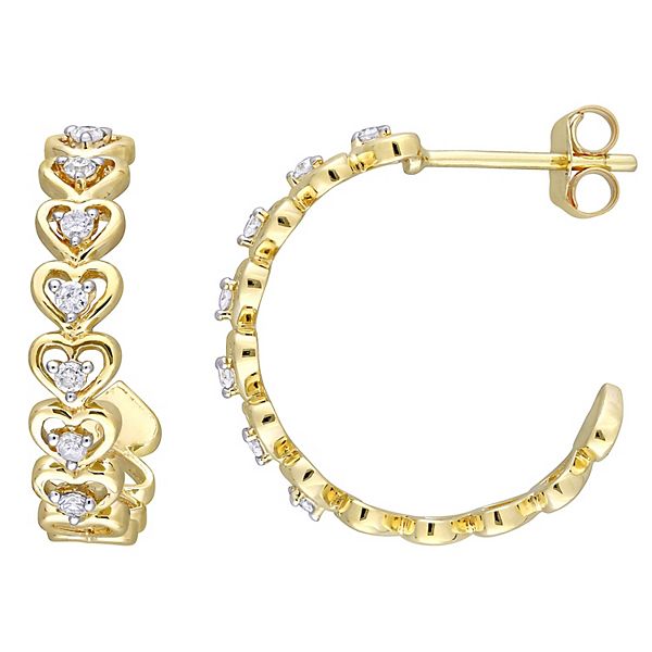 Stella Grace 10k Gold 1/5 Carat T.W Diamond Hoop Earrings