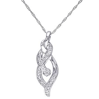 Stella Grace 10k White Gold 1/10 Carat T.W. Diamond Twist Pendant