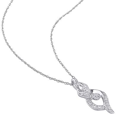 Stella Grace 10k White Gold 1/10 Carat T.W. Diamond Twist Pendant