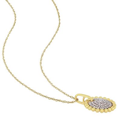 Stella Grace 10k Gold 1/5 Carat T.W. Diamond Cluster Pendant