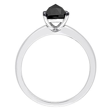 Stella Grace 10k White Gold 1 Carat T.W. Black Diamond Solitaire Ring